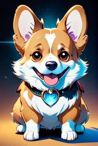 anthropomorphic super cute fantasy Welsh Corgi, glowing effect, ornate aura, dynamic, centered, sharp focus, beautiful detailed, face very realistic, Game Art, hyper detailed, cartoon, cinematic, raytrace, Trend on artstation,