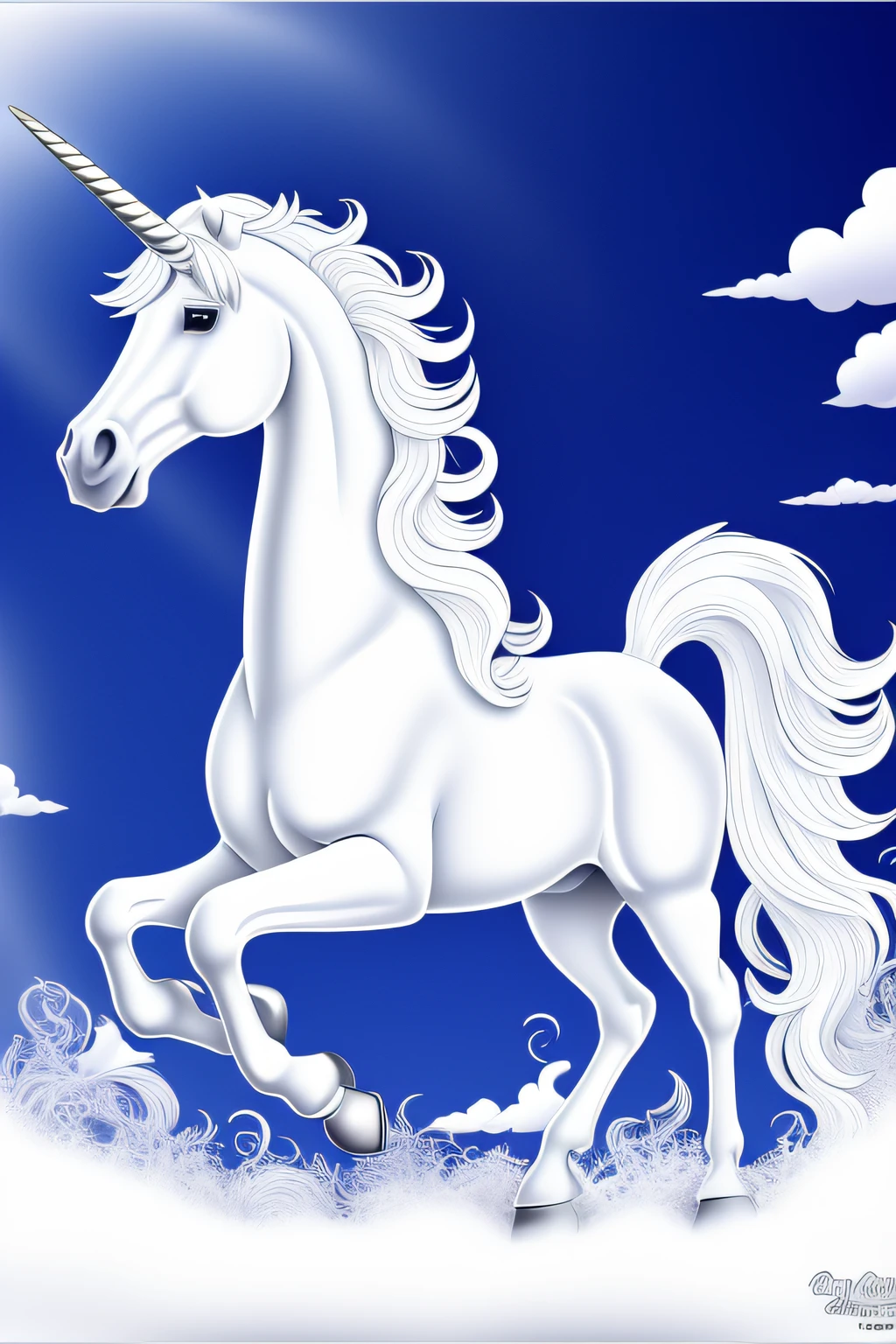 WHITE BACKGROUNDS PAGE Unicorn HORSE PEGASUS WINGS CLEAR OUTLINE Coloring Pages Graphic FULL BODY FULLFIL PATTERN