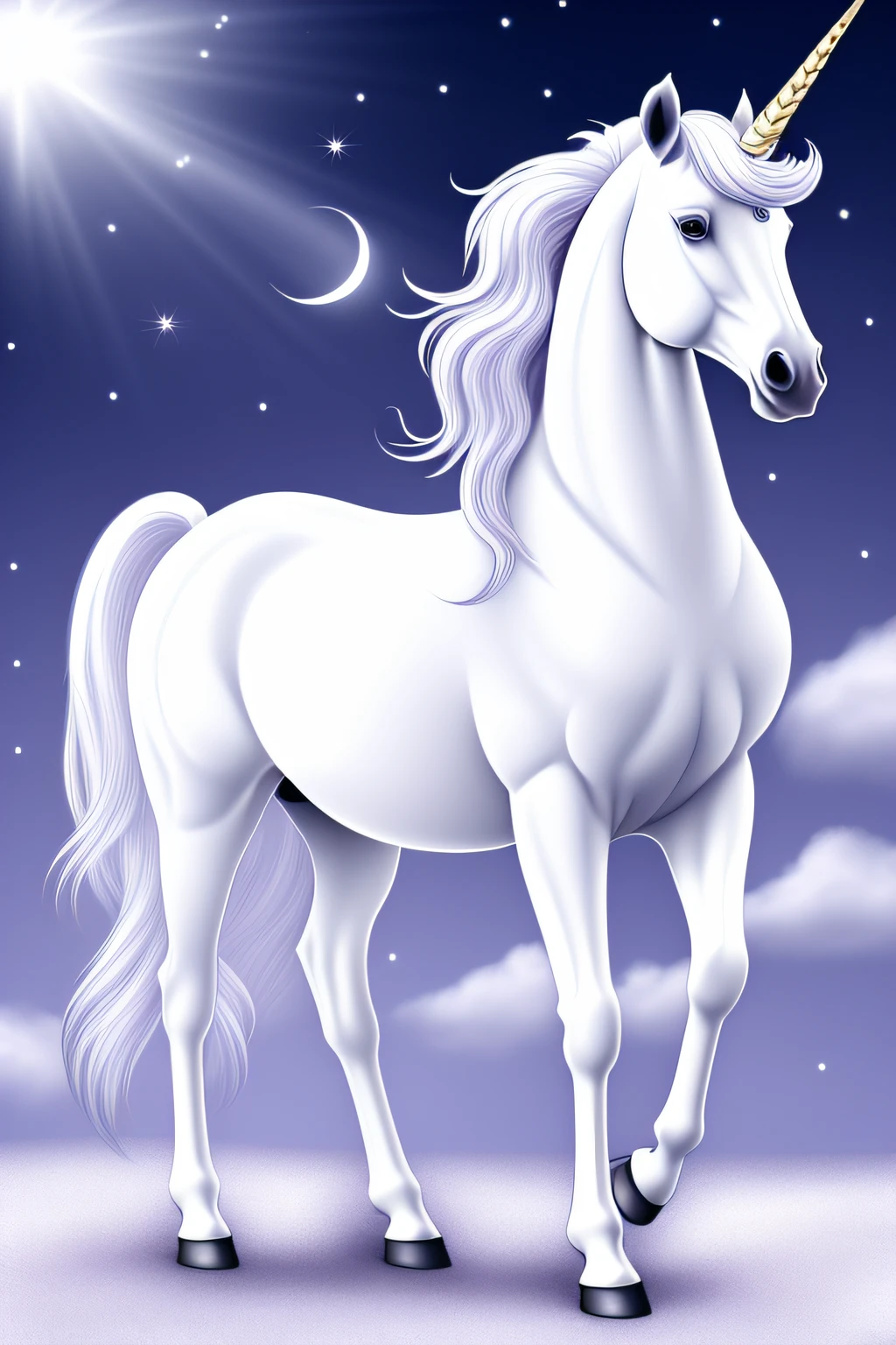 Unicorn HORSE PEGASUS WINGS WHITE CLEAN BACKGROUNDS CLEAR OUTLINE Coloring Pages Graphic FULL BODY FULLFIL PATTERN STARS