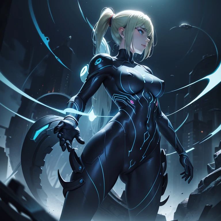 concept art | A 🐙🐝💦 human hybrid, solo, creepy | ((centered, ¾ profile view)), (look at viewer:1.7), ultra-detailed, unreal engine 5 render, redshift colors render, Octane lighting render | (high quality WELL DRAWN digital illustration:1.5) by charlie bowater, artgerm, tom bagshaw & makoto shinkai | pixiv artstation trend(evil fall samus aran) 1girl, standing, looking at viewer, (dark persona, corruption:1,5) contrapposto, evil, dark persona, bad end, corruption, dominatrix, parasite, infected, transformation, possession, mind_control, mind break, brainwash, dark samus(style), corrupted by blue glowing fluide phazon, infected by blue glowing fluide phazon evil smile, eyelashes, covered ???????, ????? ??????? under clothes, evil grin, evil eyes, ????????? , pubic tattoo, dark aura, ??????_tattoo, ???????????, blond hair, blue eyes, venus body, voluptuous, pubic hair, innie , ???????, ???????, piercing, ????? ???????, ??????? visible through clothing, collarbone, mostly ????, wet skin, ????? female, tentacles , tentacles, tentacles over the body, tentacles in , ??? dripe, ???, ??? over the body, pervert, ??????, (realistic:1), best quality, beautifully detailed face, ray tracing, DOF, HDR, (evil base:1), blue glowing veins over the body, blue glowing veins, blue glowing veins on face, blue glowing veins on harms, blue glowing veins leg, blue glowing veins hands, pelvic_curtain, revealing clothes, cleavage, blue zero suit, tight clothing, highhighs, between ?????, skin tight, fingerless_gloves, tactical ??????, skintight ????????, official style, varia suit, powers armor piece, zero suite samus,