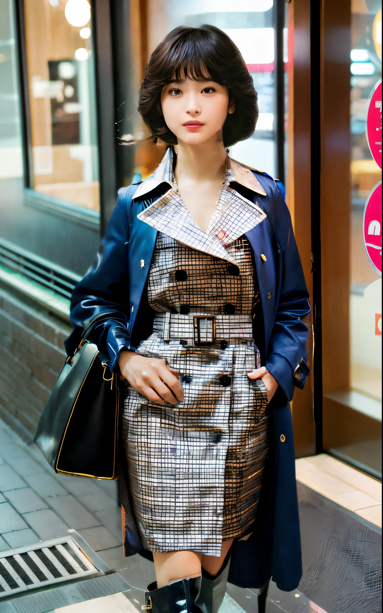 Dark lipstick、Almond Eye、beautiful countenance、A Japanese Lady、top-quality、