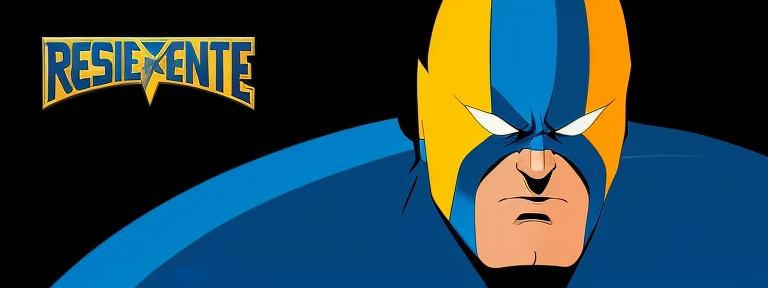 um close de um personagem de desenho animado com uma fantasia azul e amarela, carcaju, Danny DeVito como Wolverine, Retrato de Wolverine, maravilha, Directed by: Mario Bardi, carcaju comeu, marvelous expression, fan art, Frank Miller Design Criativo, Clint Eastwood como Wolverine, x - homens, X-Men, Iconic character of high detail, ciclope, sem texto, Batman