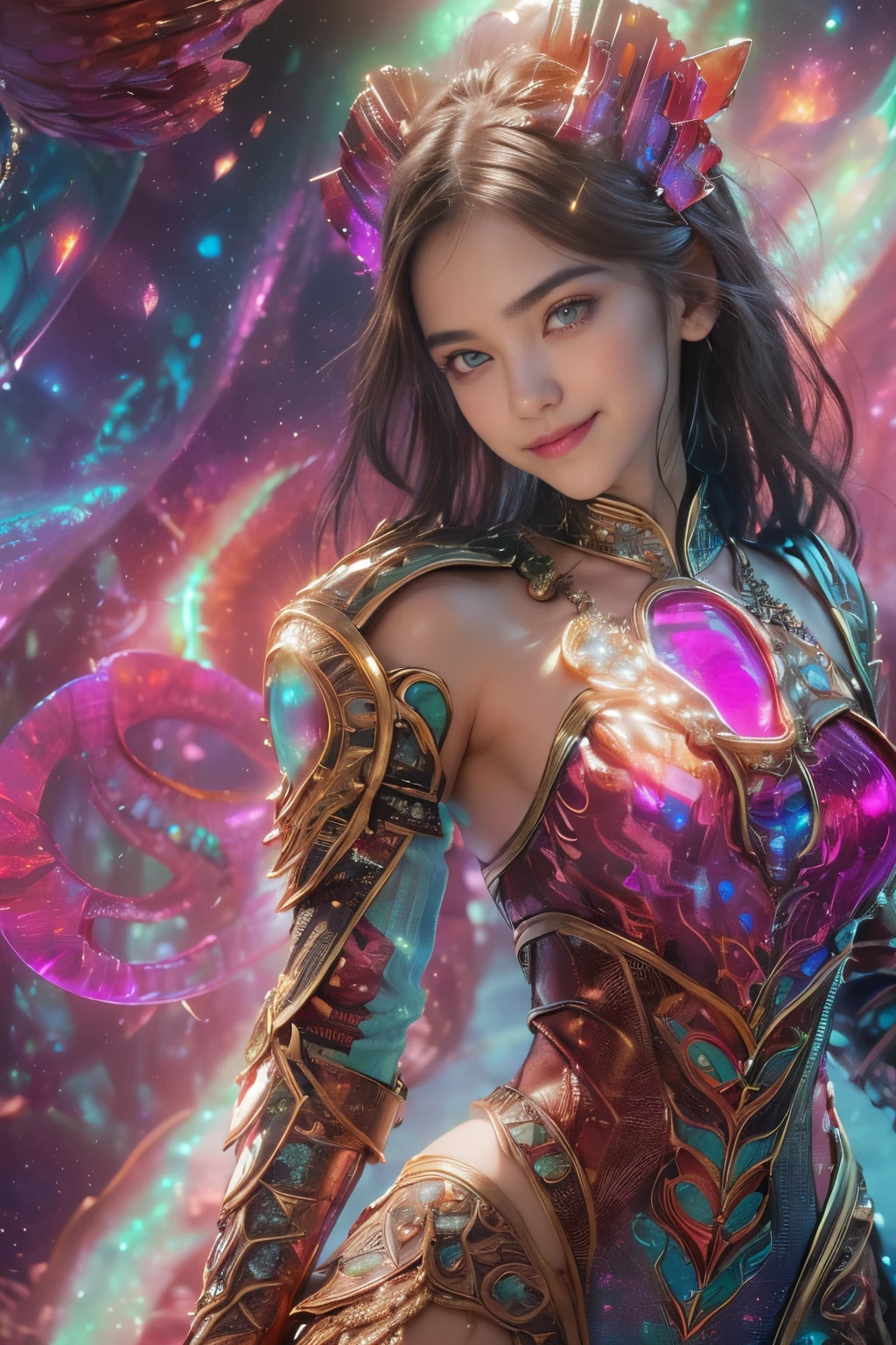 (Two beautiful age italian girls:1.6), Close friends, (They are hugging each other:1.2), Kiss her cheek or chest,(Detailed iridescent bodysuit with beautiful fractal or marble design:1.5), Incredible and spectacular scenes, ((High quality)), ((Detailed)), ((Fantasy)), Blue Plasma Brain, Green Plasma Body, Showing her armpits, beutiful breast,  obscenity, (Lewd smile:1.2), coarse, Obscene, mean, (raunchy:1.2), (Immoral:1.2), Lachish, (small breasts with beautiful raised pink areolas,,,,,,,,,,,,:1.5), (Camel toe), (Expression of ecstasy:1.2), Photorealistic, Official art, Unity 8K Wall , 8K Portrait, Best Quality, Very high resolution, (Incredibly beautiful nature background:1.6), (18 years old:1.5), (Sexy and glamorous:1.1), (A coquettish expression:1.6), (seductively smiling:1.6),  (erotic posing:1.9), (Model Posing:1.8), Beautiful seductive face, Portrait, (Thick eyebrows:1.4), (Big scarlet eyes:1.6), Beautiful eyes with fine symmetry, (Ultra detailed eyes:1.4),(Highly detailed face and eyes:1.7), (High-resolution red-eye:1.8), Intimate face, (ultra detailed skin texture:1.4), White skin, pale skin, Perfect Anatomy, Thin, (Beautiful toned body:1.5), Highly detailed hair,  (Moist skin:1.2), No makeup, (dark circles:1.1), Good anatomy, Focus Face, good-looking, (Emilia Clark:0.6) (Emma watson:0.3),(Jennifer Connelly:0.4), ( Face:1.5), Elegant face, Nice,  (A delicately crafted necklace is wrapped around her neck..............), (Bioluminescence with brilliant brilliance:1.4), (Luminous magic circle:1.5), Ruins of an ancient castle, Shining majestic cloud masses and sky, lightning bolt, Epic Realistic, (Greg Rutkowski:0.8), (teal and orange:0.4), (Art Station:1.5), Cinematic, (NSFW:1.2),  Hyper Detailed, Dramatic light, (Intricate details:1.1), Beautiful black hair,　(Wearing a gauntlet with a dense and very beautiful design decorated with jewels:1.1), Small chest, Galaxy, (nebulas:1.6), (Beautiful frame with no frills:1.2), The Dark Knight, Fully armored body focus