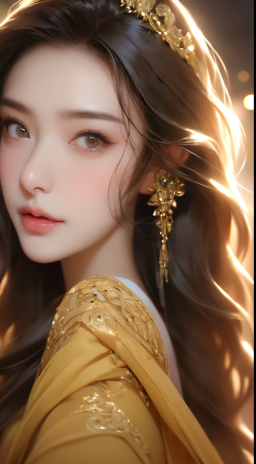 ((Best quality, 8k, Masterpiece :1.3)), 1girl, smiling, full body, slim face, Pretty woman, (Dark brown hair), full length dress :1.1, Ultra-detailed face, Detailed eyes, Double eyelid, blur background, slim face, city, outside, street,