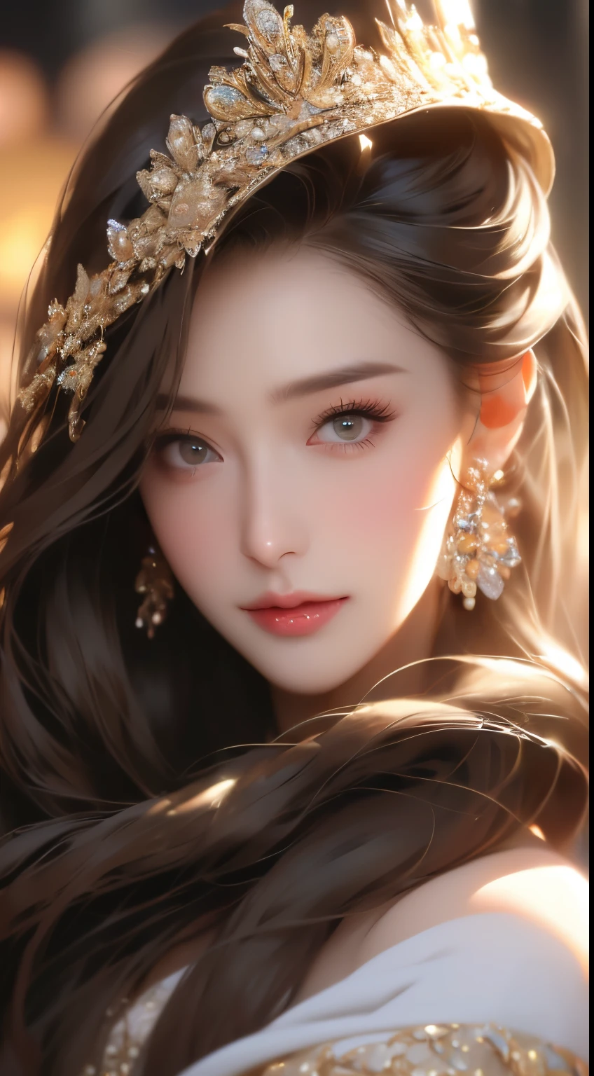 ((Best quality, 8k, Masterpiece :1.3)), 1girl, smiling, full body, slim face, Pretty woman, (Dark brown hair), full length dress :1.1, Ultra-detailed face, Detailed eyes, Double eyelid, blur background, slim face, city, outside, street,