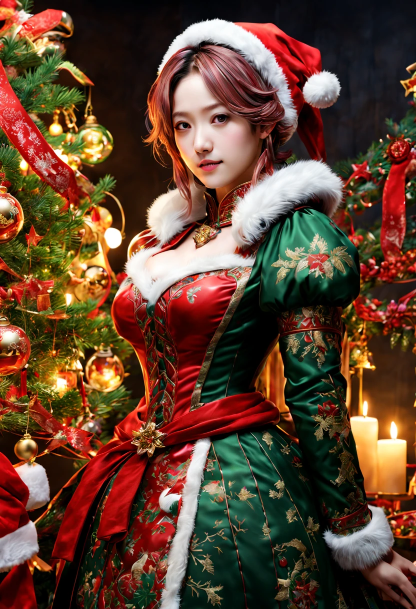(by Ayami Kojima:1.2), christmas, intricate, (best quality, masterpiece, Representative work, official art, Professional, unity 8k wallpaper:1.3)