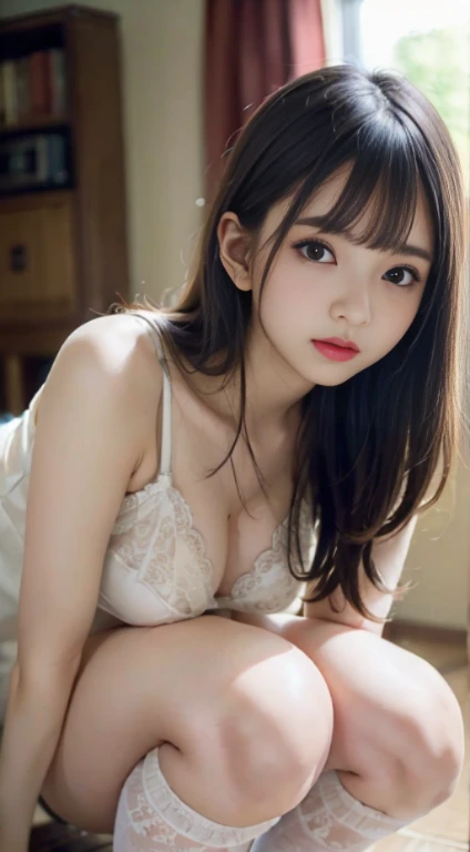 (device visible:1.6)、(half portion:1.6)、female pervert(tmasterpiece:1.4)、(8K、actual、RAW photos、quality:1.4)、、(1 girl in)、beauitful face、(real face:1.4)、Platinum blonde hair、Beautiful hairstyle、Real eyes Beautiful and detailed eyes、(dermis:1.3)、Beautiful skins、's、超高分辨率、Surreal、high detal、the golden ratio、(Detailed faces:1.4)、middle school、Pure cotton white lingerie pleated skirt、NSFW、 open your knees、lewd poses、Overflow of