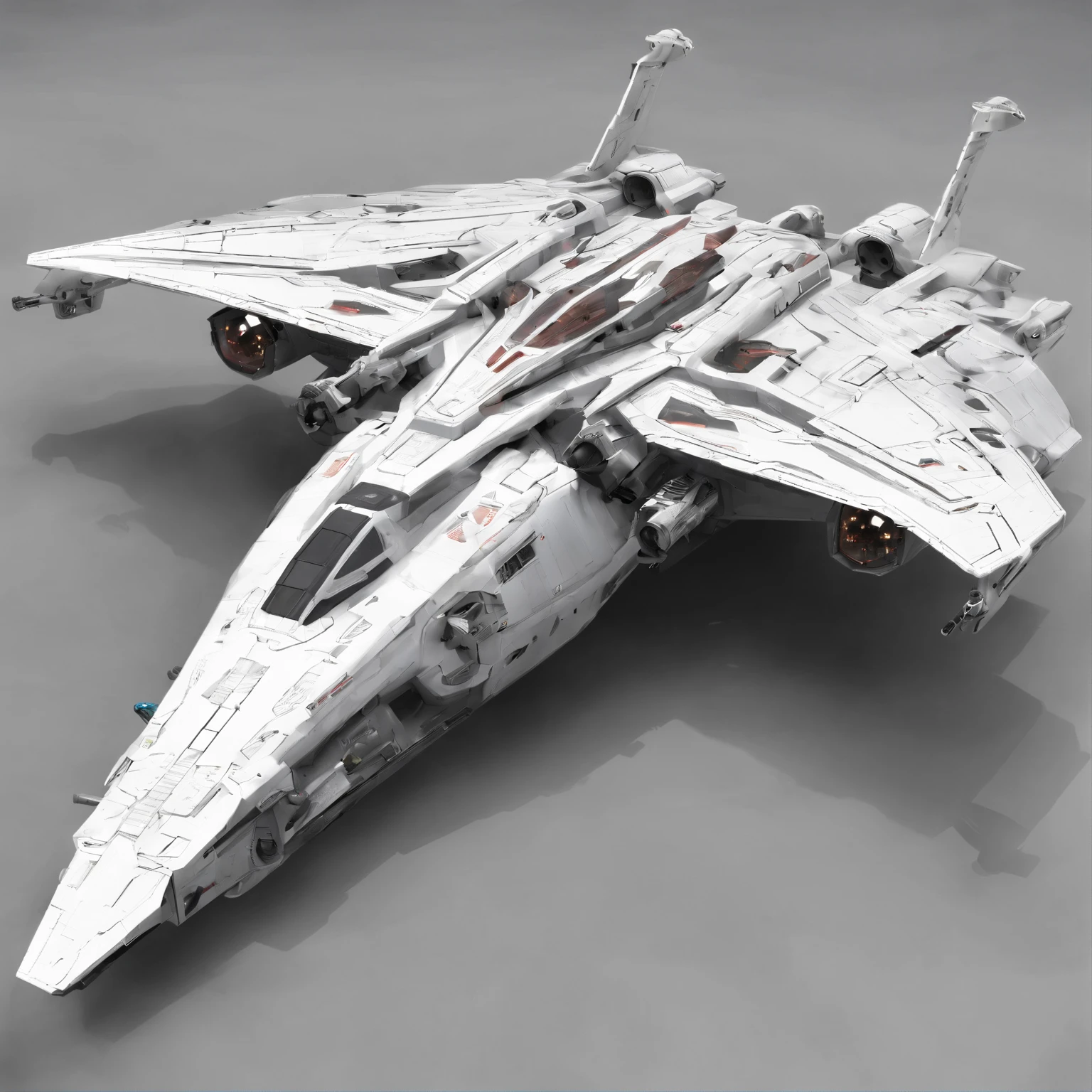 Description of the Battle Shuttle of the Beithon Empire, 8K resolution, higly detailed, photo realistic The battle shuttle of the Beithon Empire is a multi-purpose space ship, designed for combat operations in space and atmosphere. It can be used to destroy enemy ships, satellites and ground objects. The shuttle has a number of advantages over other spacecraft. It has high speed and maneuverability, which allows him to effectively attack enemy targets. Besides, the shuttle has powerful weapons, which allows him to destroy targets at long distances. The Battle Shuttles of the Beithon Empire are an important element of its military power.. They are used to protect the empire from external threats and to conduct offensive operations. Technical characteristics of the Beithon Empire combat shuttle, wingspan: 13,56 m, Aircraft length: 18,90 m, Aircraft altitude: 5,09 m, Wing area: 78,04 m², Area B. AW.: 16,54 m², Area G. AW.: 12,63 m², fart: 20000 km/h Flight range: 100,000 kilometers Armament: rocket launchers, small arms crew: 2 people, Use of the Battle Shuttle of the Beithon Empire, Battle shuttles of the Beithon Empire can be used for the following purposes: Destroying enemy ships and satellites, Attacking ground targets, Ground support, reconnaissance, Delivery of troops and cargo, Battle shuttles of the Beithon Empire played an important role in several major battles, including the Beithon Empire's War of Independence and the Alliance War