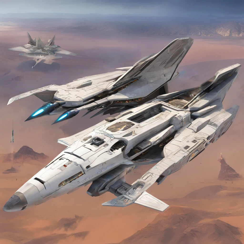 Create futuristic, hyper-emotional artworks, with sophisticated advanced technologies. Color this futuristic fighter orbital plane with tons of detail, Bright Light Capture, flying machines, Crossing the Sky. combat shuttle, space fighter, orbital plane, Beithon Empire, 8K resolution, higly detailed, photo realistic The combat space fighter of the Beiton Empire is a multi-purpose spacecraft, designed for combat operations in space and atmosphere. It can be used to destroy enemy ships, satellites and ground objects. a space fighter has a number of advantages over other spacecraft. It has high speed and maneuverability, which allows him to effectively attack enemy targets. Besides, The shuttle space fighter has powerful weapons, which allows him to destroy targets at long distances. Battle shuttles - the space fighter of the Beithon Empire are an important element of its military power. They are used to protect the empire from external threats and to conduct offensive operations. Technical characteristics of the combat space fighter of the Beiton Empire, wingspan: 13,56 m, Aircraft length: 18,90 m, Aircraft altitude: 5,09 m, Wing area: 78,04 m², Area B. AW.: 16,54 m², Area G. AW.: 12,63 m², fart: 20000 km/h Flight range: 100,000 kilometers Armament: rocket launchers, small arms crew: 2 people, Use of the Battle Shuttle of the Beithon Empire, Battle shuttles of the Beithon Empire can be used for the following purposes: Destroying enemy ships and satellites, Attacking ground targets, Ground support, reconnaissance, Delivery of troops and cargo, Battle shuttles of the Beithon Empire played an important role in several major battles, including the Beithon Empire's War of Independence and the Alliance War.