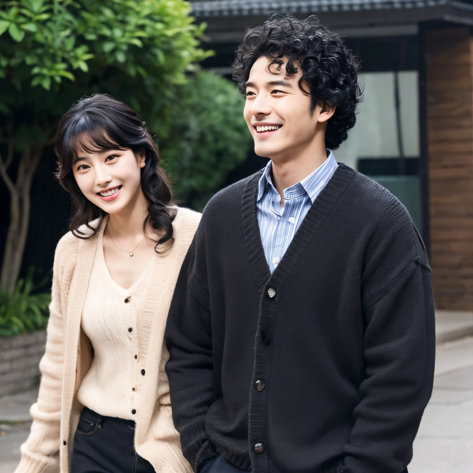 Tall and handsome 27 years old Gentle man When he does something, he takes care of his lover Funny black hair Natural perm Cute smile