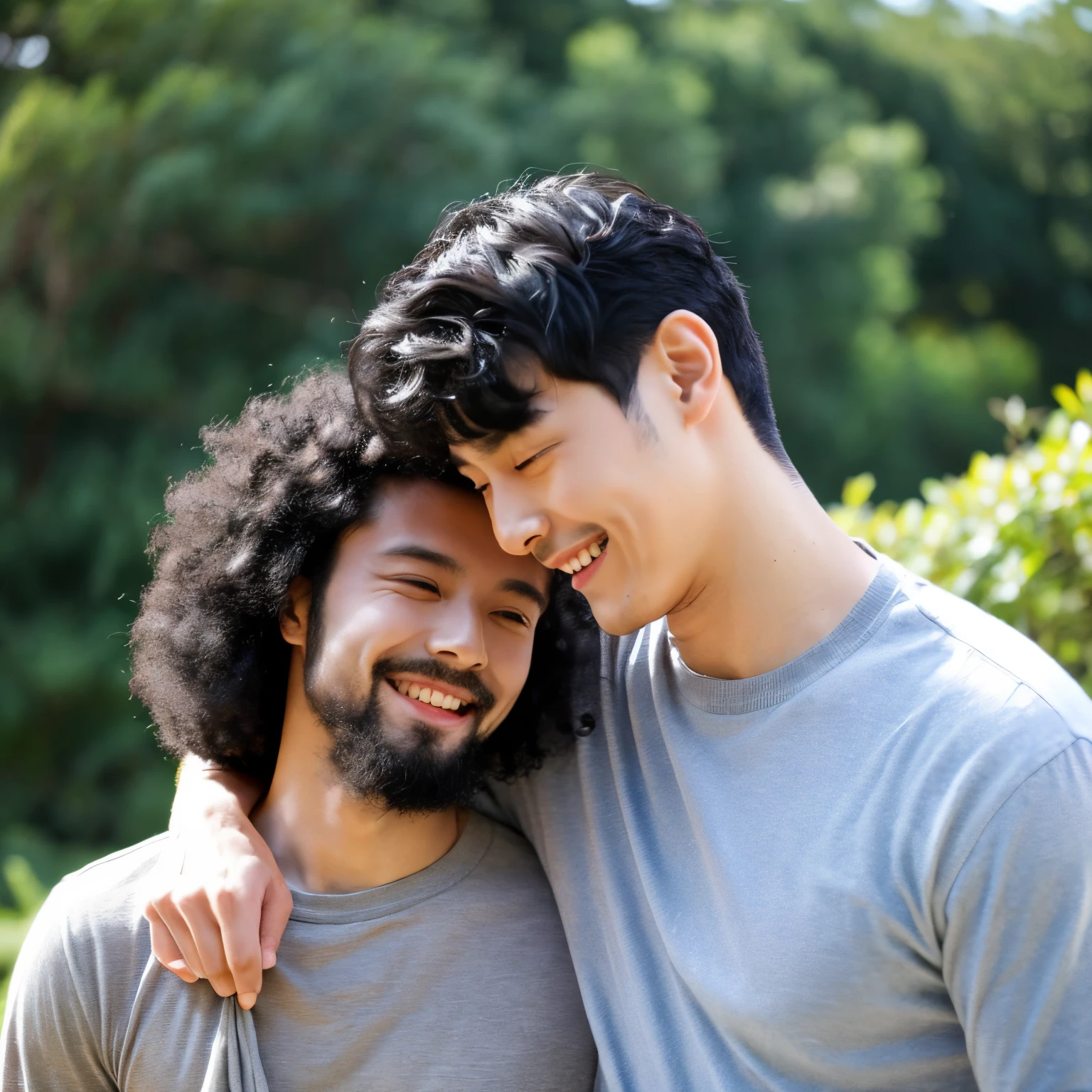 Tall and handsome 27 years old Gentle man When he does something, he takes care of his lover Funny black hair Natural perm Cute smile