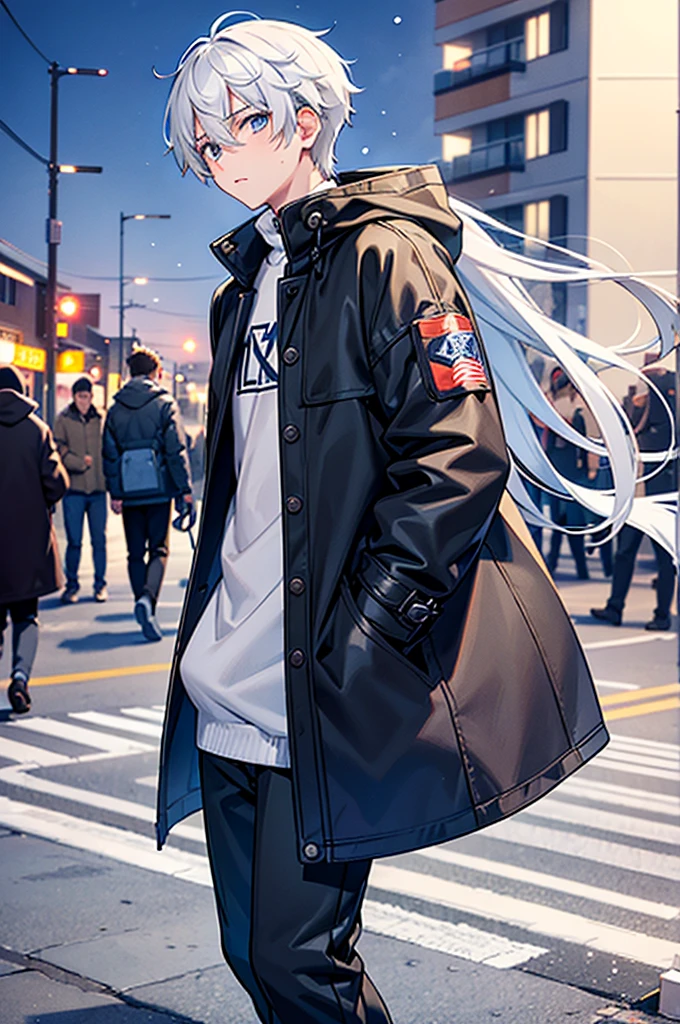 Strongest configuration、(layered clothes:1.4)、creation、dust particles、smooth anime cg art、((Winter clothes,winter men's clothing,cold winter wind))、look of confusion and surprise、(((Cool college-style boys)))、Cool boys get pregnant with their own semen due to sudden sexual excitement。 A boy-only town where many boys get pregnant。 skinny body、cool boys and cute boys、refreshing、Choose a location