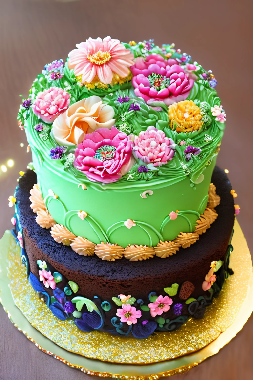 (best quality,4k,8k,highres,masterpiece:1.2),ultra-detailed,(realistic,photorealistic,photo-realistic:1.37),chocolate cake,happy birthday,enchanted flower garden,portraits,vivid colors,soft lighting,detailed decorations,joyful atmosphere,celebration,delicious-looking cake,magical flowers,festive mood,sweet delights,tempting dessert,birthday candles,blissful celebration,colorful blooms,sweet fragrance,birthday wishes,beautiful garden,pathway to happiness,exquisite cake design,lovingly crafted,birthday girl's delight,delightful surprise,ornamental garden,joyous occasion,memorable moment,blissful colors,flower petals on the ground,enchanted atmosphere,whimsical garden,delightful celebration,treasured memories,admiring eyes,birthday girl blowing candles,celebratory experience