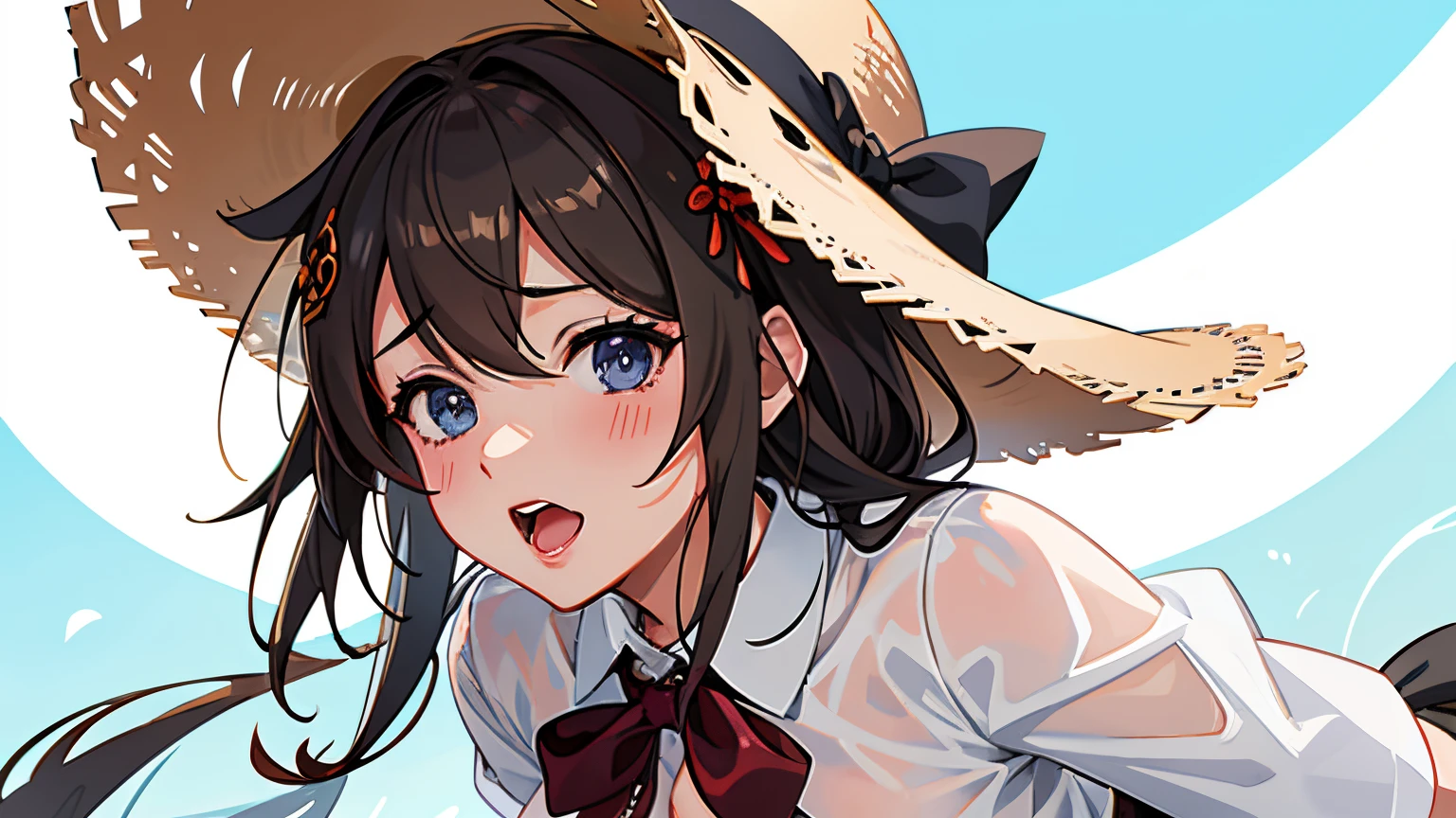 Shigure Kai 3 KanColle 青ビキニ Ribbon Straw Hat High Quality 8k Wet Transparent Shirt Big Nipple Big Bust Breast Milk Squirt Orgasm Ahegao sex insanely detailedinsanely detailed eyes insanely detailed face、insanely detailed body、insanely detailed skin