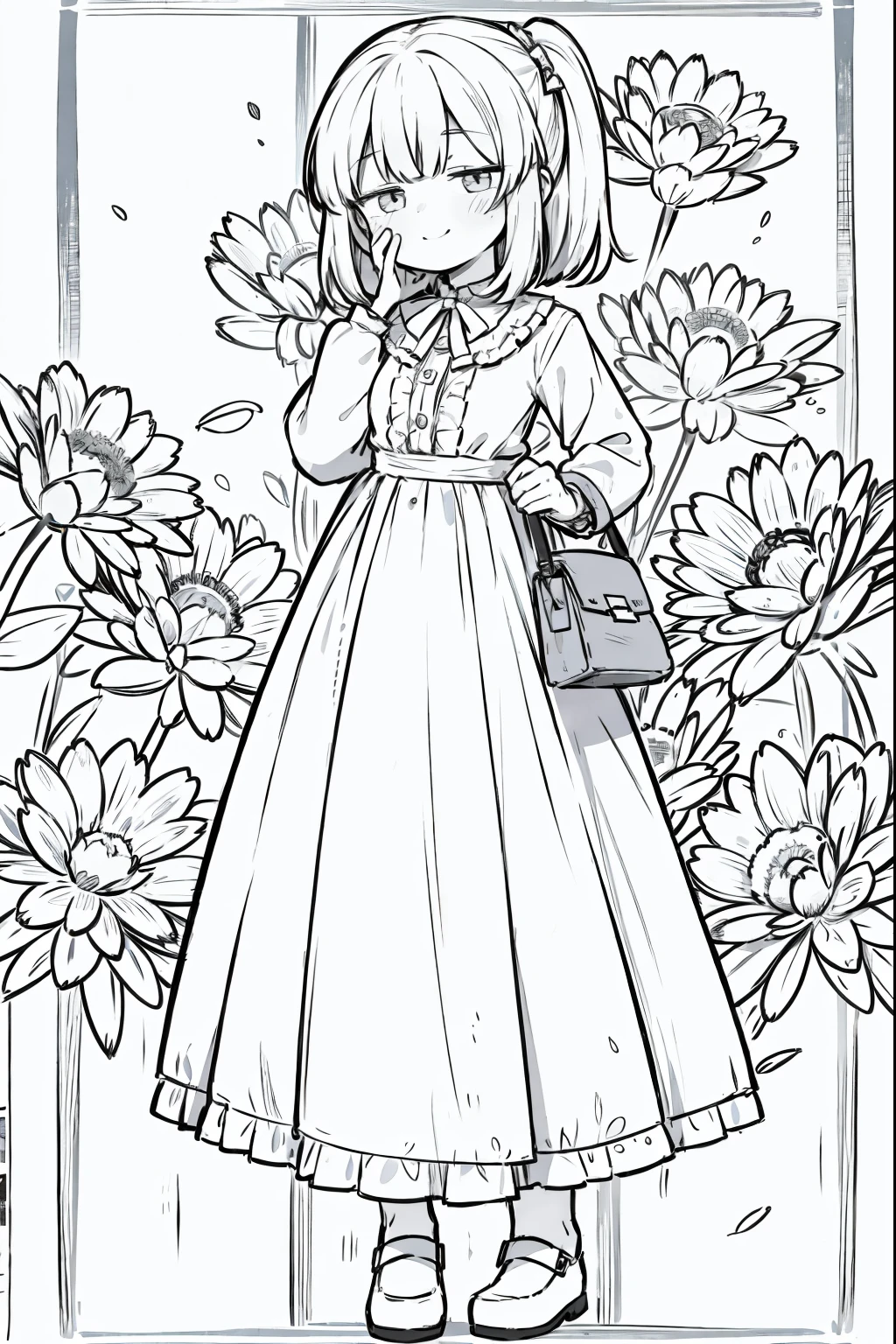 young pretty woman, hide face by hand, embarrassed expression, smile:0.2, full body