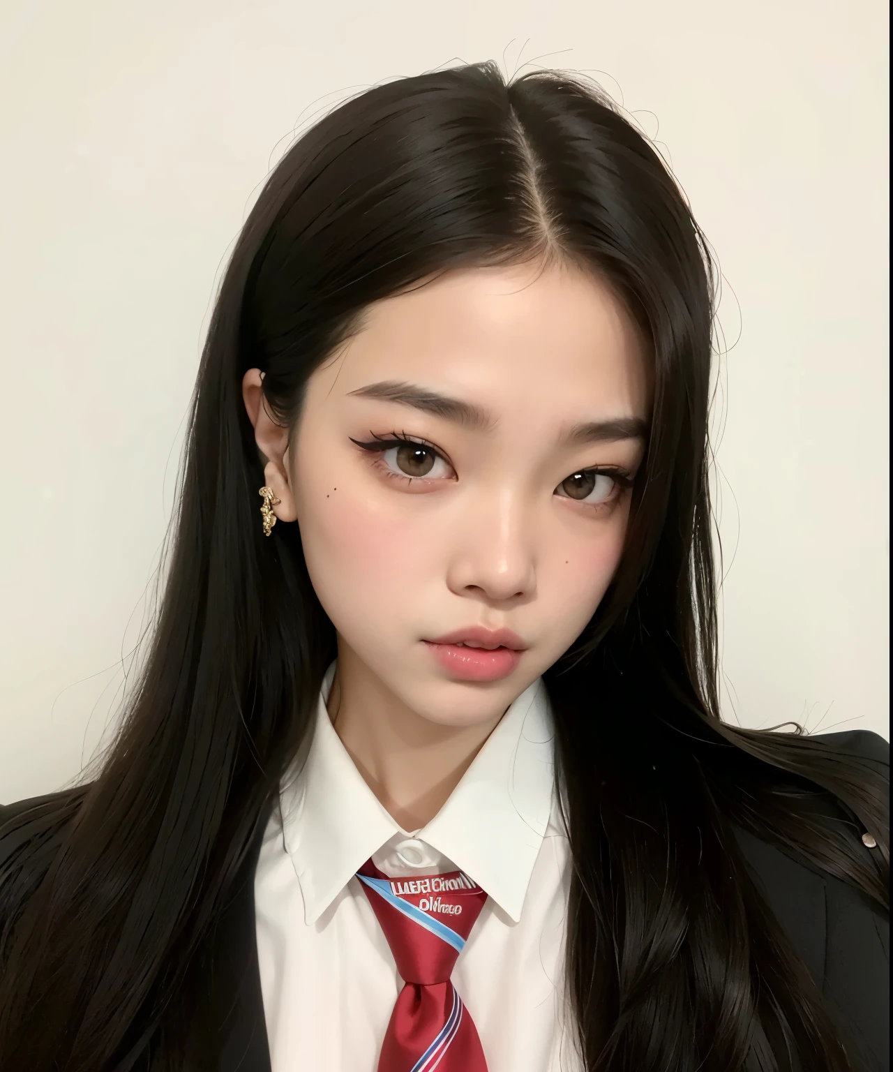 There&#39;s a woman with long hair and a red tie, jennie blackpink, jossi do blackpink, Retrato de Jossi de Blackpink, Parque Roseanne do Blackpink, Parque Ji-min, Jaeyeon Nam, cruel korean goth girl, Heonhwa Choe, 韓国アイドル, menina coreana, Ulzzang, TaeJune Kim, Lalisa Manobal, Yanjun Chengt