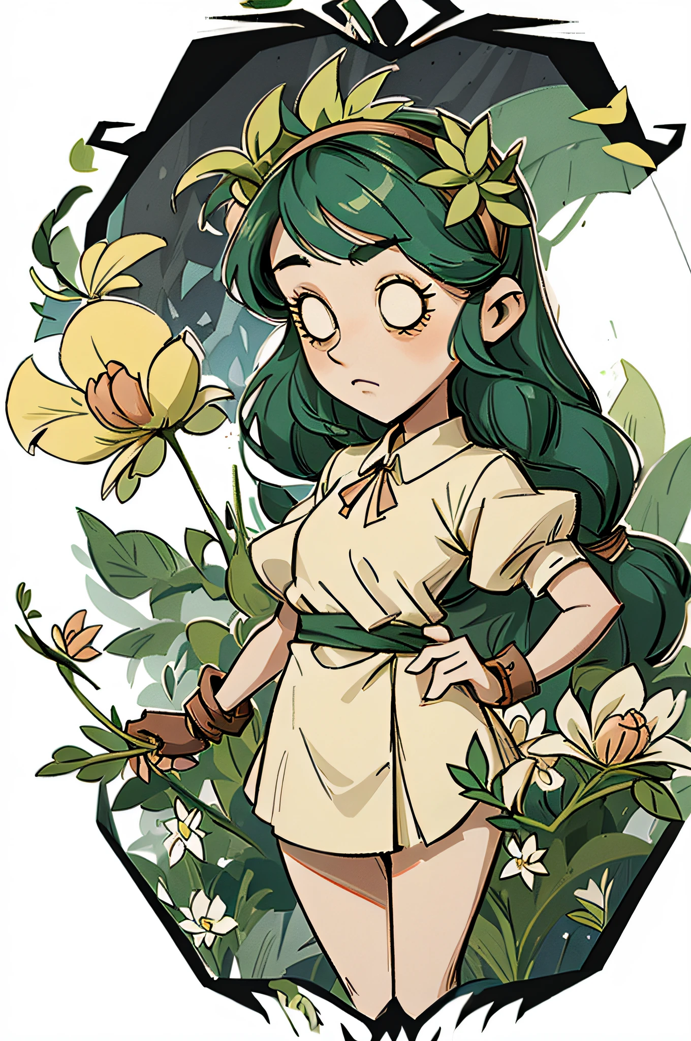 （Best quality，tmasterpiece），1 girl，Long gray hair，lilith，leafs，nurses，angel rank eyeball、Tarot Card Du Body Chart