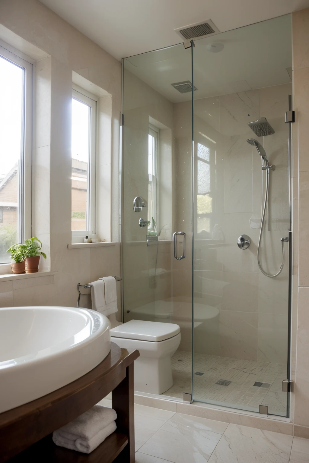 create a shower stall inside an incredible bathroom, lindo demais, nunca visto antes, Impeccable, fantastic in UHD