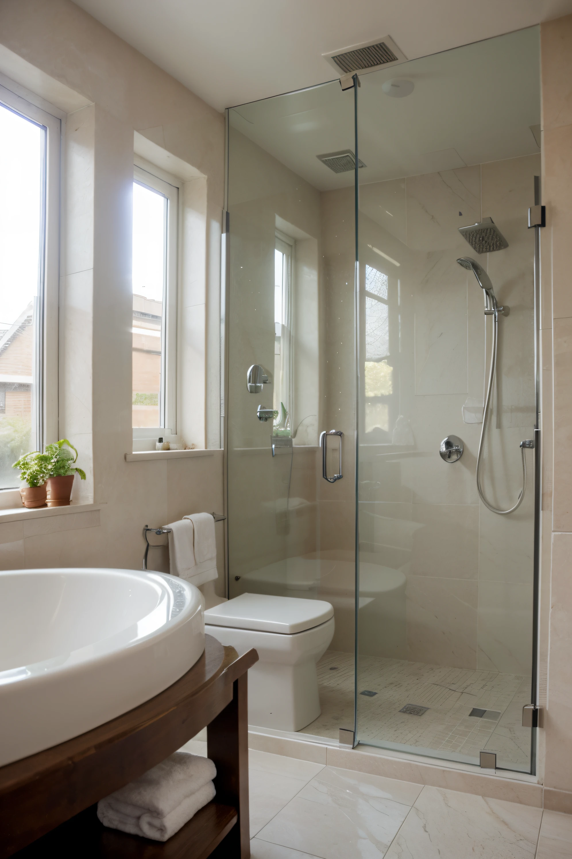 create a shower stall inside an incredible bathroom, lindo demais, nunca visto antes, Impeccable, fantastic in UHD