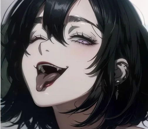 black color hair,delicate chin,