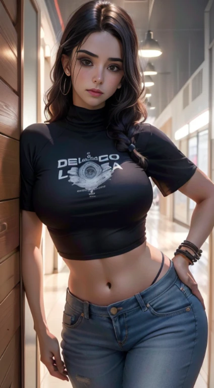 Pure black hair, (Waist-length hair), glowing hair, Detailed hair, Blue Eyes, beautidful eyes, extremely detailed eyes and face, Beautiful detailed eyes, Ultra-detailed, light on the face, Fair skin, a 22 year old girl, perfect pose, glasses, wearing an oversized white t-shirt, looking up at viewer, sad, Innovative Design, dynamic angle, perfect view, The perfect angle, Professional Quality, Very detailed octane rating, render, Ray tracing volumetric lighting, The perfect body, perfect faces, perfect hand, perfect fingers, perfect breasts, 8K high resolution, perfect composition, perfect light, perfect body type, realistic bimbo, Carmelto Indentation, Full body portrait close-up detail realism Pixiv animation trend realism trend civilization, display perfect teeth, happy, Six-pack abs, super thick and curvy, small waists