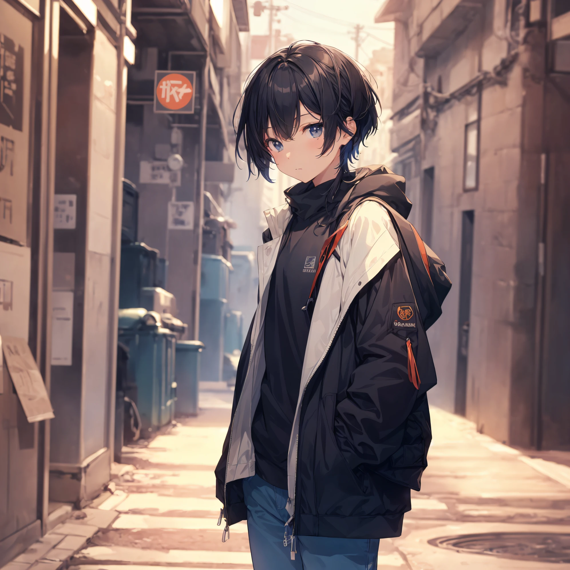 ((Top quality by Art God, Ultra-detailed, High resolution,super detailed skin,anime moe art style,Best Anime 8K Konachan Wallpapers,Pixiv Contest Winner,Perfect Anatomy)),BREAK, (Draw a girl sleepily walking to school. ),BREAK, 1girl is a cool beautiful girl, (Solo,Lori,,13yea:1.3),a junior gynous attraction, (Center part very short hair),hair messy, Forehead, Full limbs, complete fingers,flat chest, Small butt, groin, Small eyes,Beautiful detailed black eyes,Well-proportioned iris and pupils,disgusted eye, School uniform, Skirt,On the way to school. BREAK, The best lighting powered by AI, 8K, Illustration,