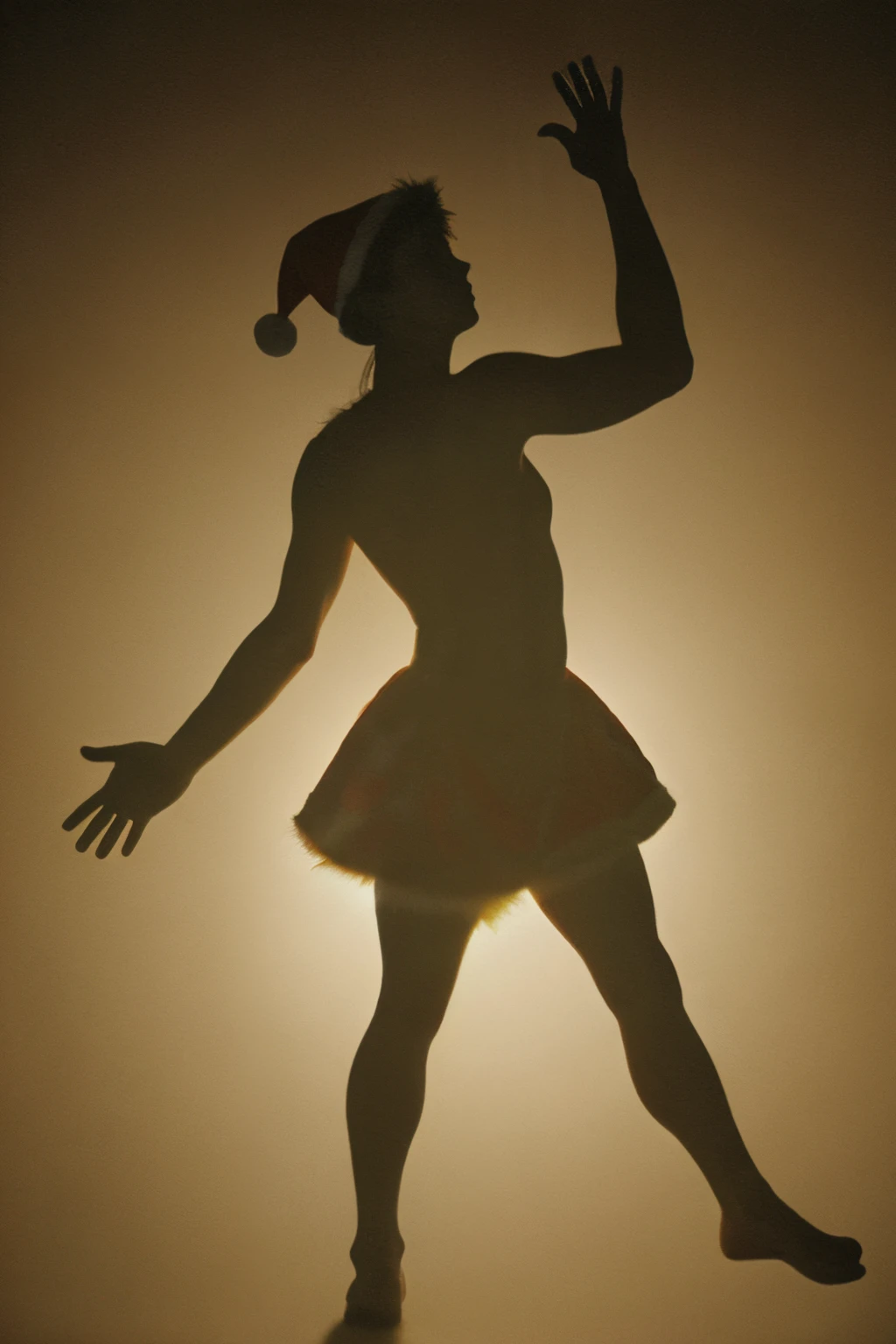 abstracted、christmas、、Silhouette Santa Claus