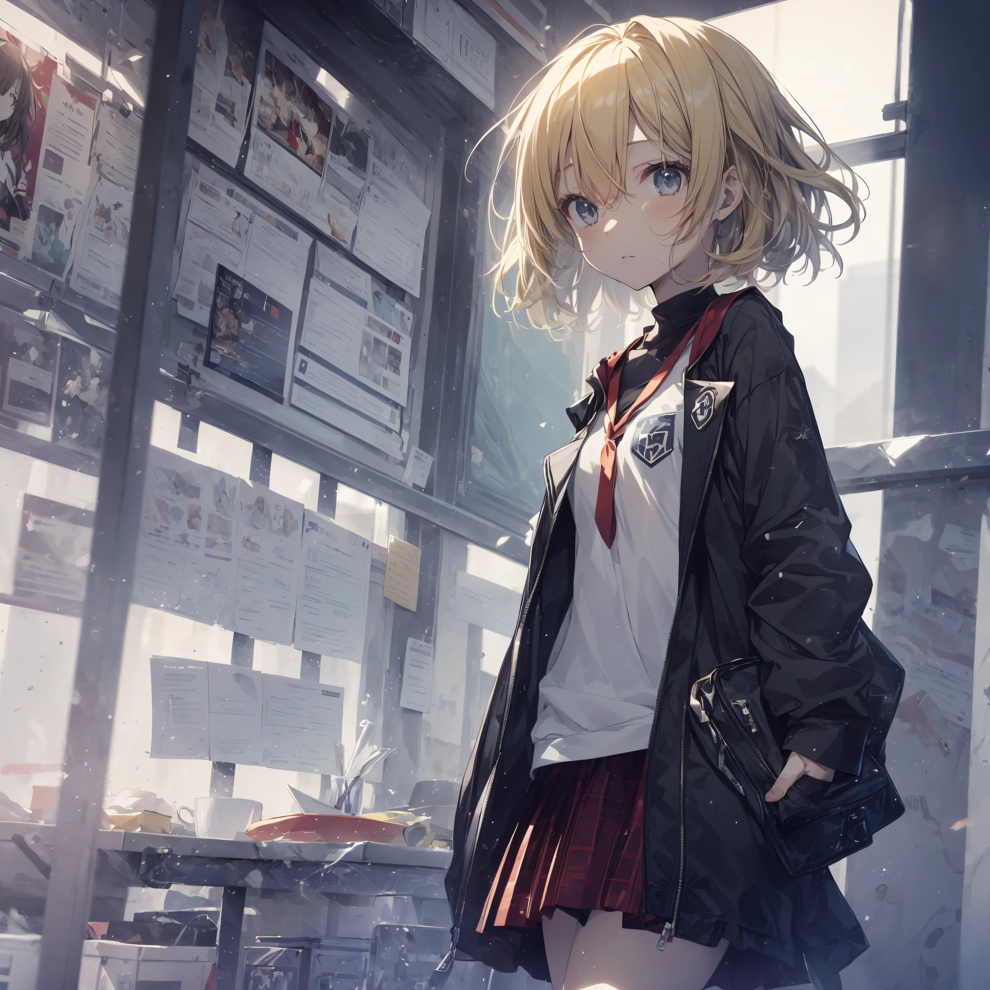 ((Top quality by Art God, Ultra-detailed, High resolution,super detailed skin,anime moe art style,Best Anime 8K Konachan Wallpapers,Pixiv Contest Winner,Perfect Anatomy)),BREAK, (Draw a girl sleepily walking to school. ),BREAK, 1girl is a cool beautiful girl, (Solo,Lori,child,13years:1.3),a junior high school student, Androgynous attraction, (Center part very short hair),hair messy, Forehead, Full limbs, complete fingers,flat chest, Small butt, groin, Small eyes,Beautiful detailed black eyes,Well-proportioned iris and pupils,disgusted eye, School uniform, Skirt,On the way to school. BREAK, The best lighting powered by AI, 8K, Illustration,