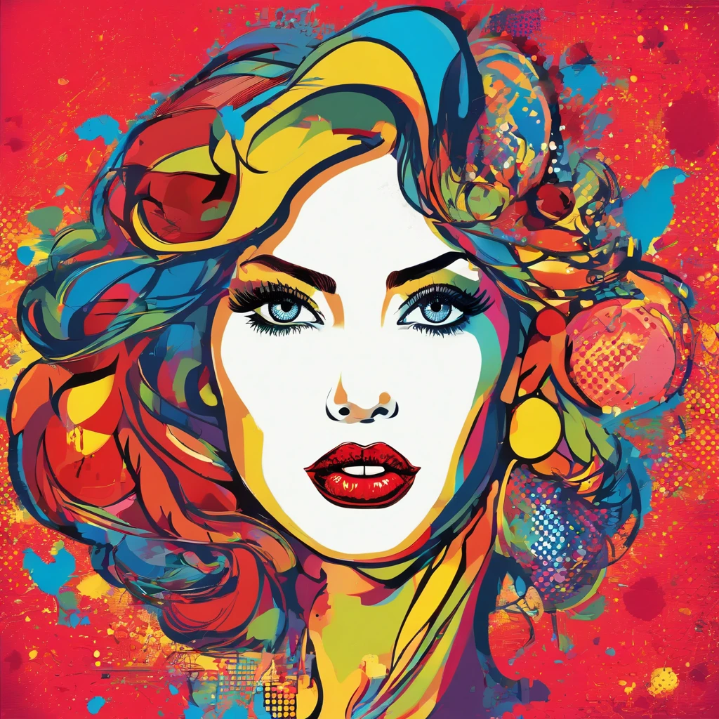 (Best Quality, hight resolution, Ultra-detailed, Realistic:1.37), Brilliant hues of red, Professional Lighting, shiny reflection, Glossy finish, Pop Art Style, Minimalistic design