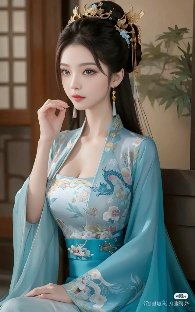 tmasterpiece, Best quality at best, (focused only), (s the perfect face:1.1), (high detal:1.1)，One in a dress、Close-up of woman with dragon on head, On the cheongsam, gorgeous chinese models, Wearing ancient Chinese clothes, chineseidol, Matches ancient Chinese costumes, TRADITIONAL CHINESE COSTUMES, Chinese-style, beautiful fantasy empress, ChineseGirl, Chinese woman, On the cheongsam, cute women, Princesa chinesa antiga, China Princess, Traditional beauty,