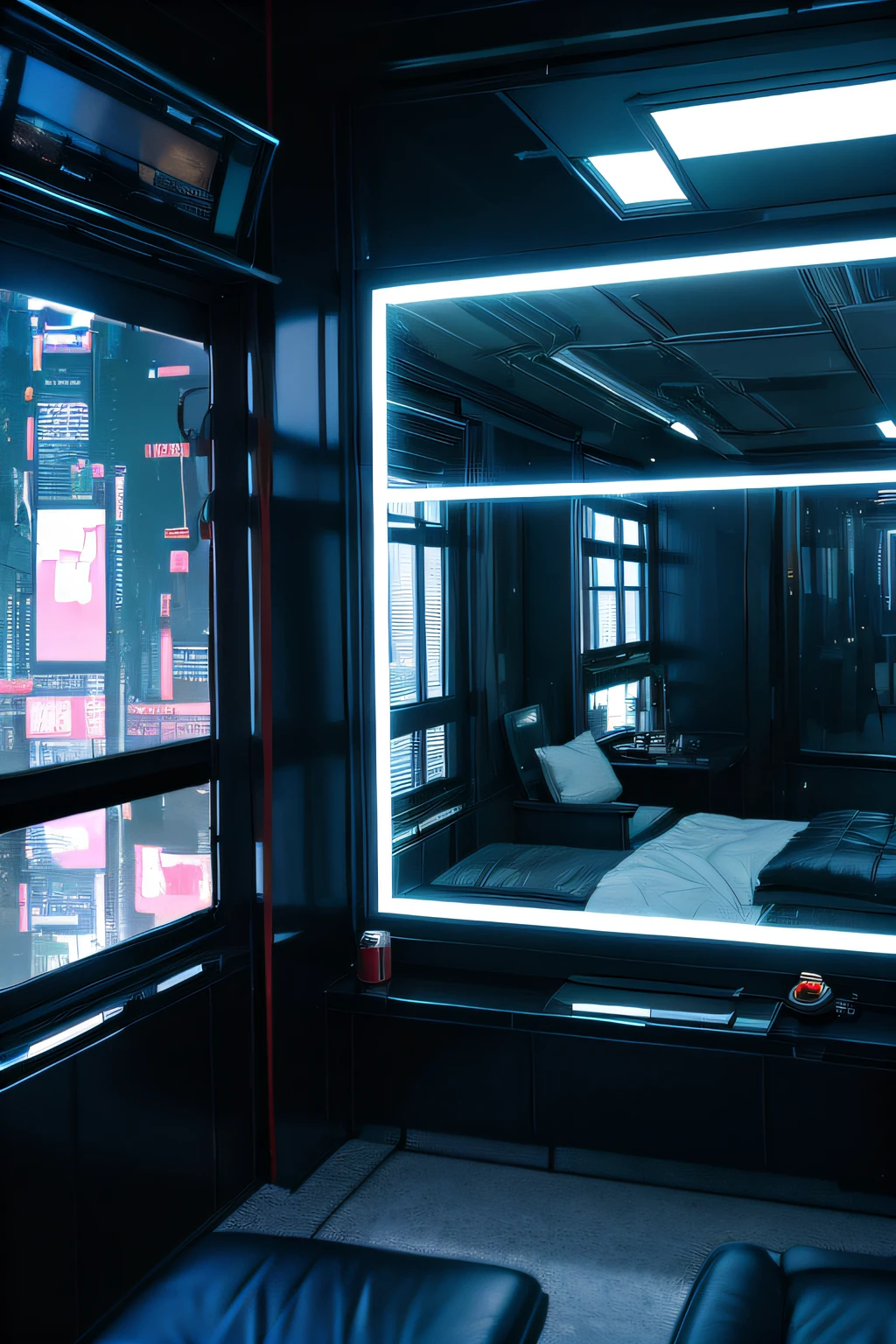 Cyberpunk city view
