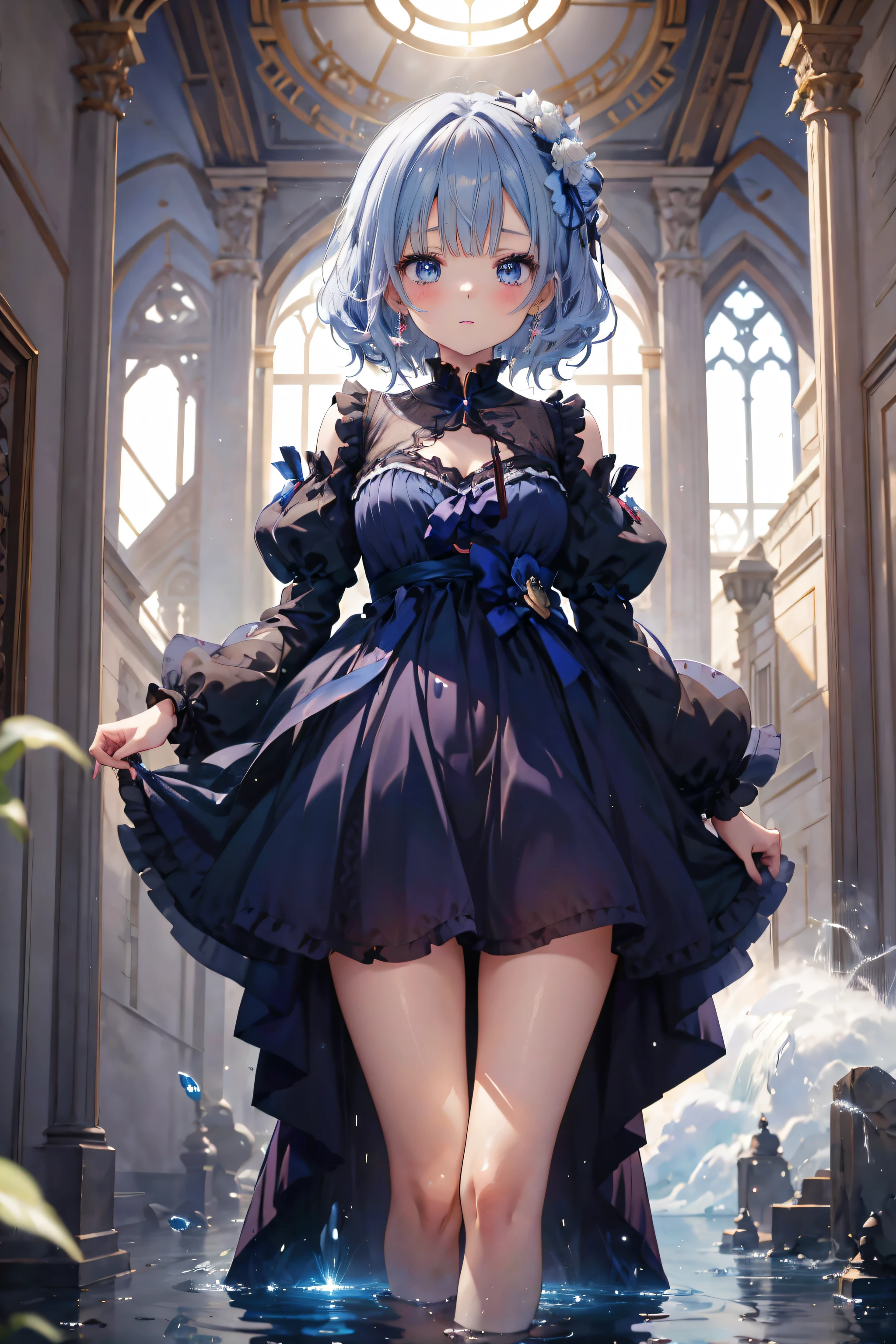 anime girl aux cheveux longs et aux yeux bleus dans une robe, Anime mignon Waifu dans une belle robe, Anime Moe Artstyle, loli en robe, mignon anime fille, Anime Girl portant une robe noire, anime visual of a cute girl, attractive anime girl, beautiful anime girl, (anime girl), Beau portrait d&#39;anime, mignonnes portraits de filles d&#39;anime, Beau style d&#39;art anime, coeur dans les yeux, collier de chats, boucles d'oreilles, Masterpiece, 16k