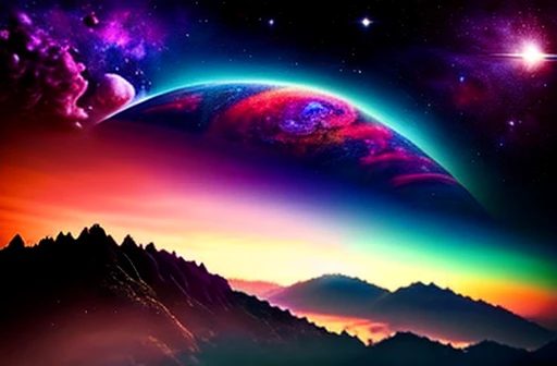 imagem chamativa do universo captura a grandiosidade do cosmos, with its vibrant colors and its infinite vastness.