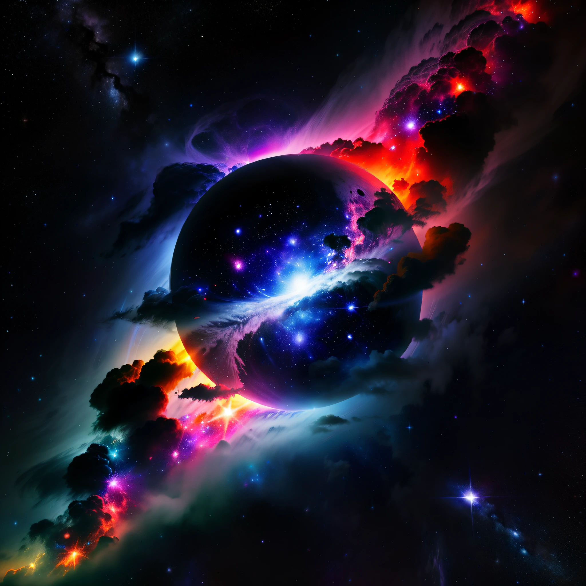 Nahaufnahme eines Sterns in der Mitte einer Galaxie, Der Nebel explodiert, Epischer Nebel, leuchtender Nebel, Dramatischer, powerful fog, Kosmische Nebel, dramatischer Sonnenuntergangsnebel, Ein Nebel, der heftig explodierte, Nebel im Universum, Weltraumnebel, Sternenwolke, The beautiful nebula was born, Explodierender Nebel, Nebelwolken, Bunter Nebel, Nebel am Himmel,bunter
