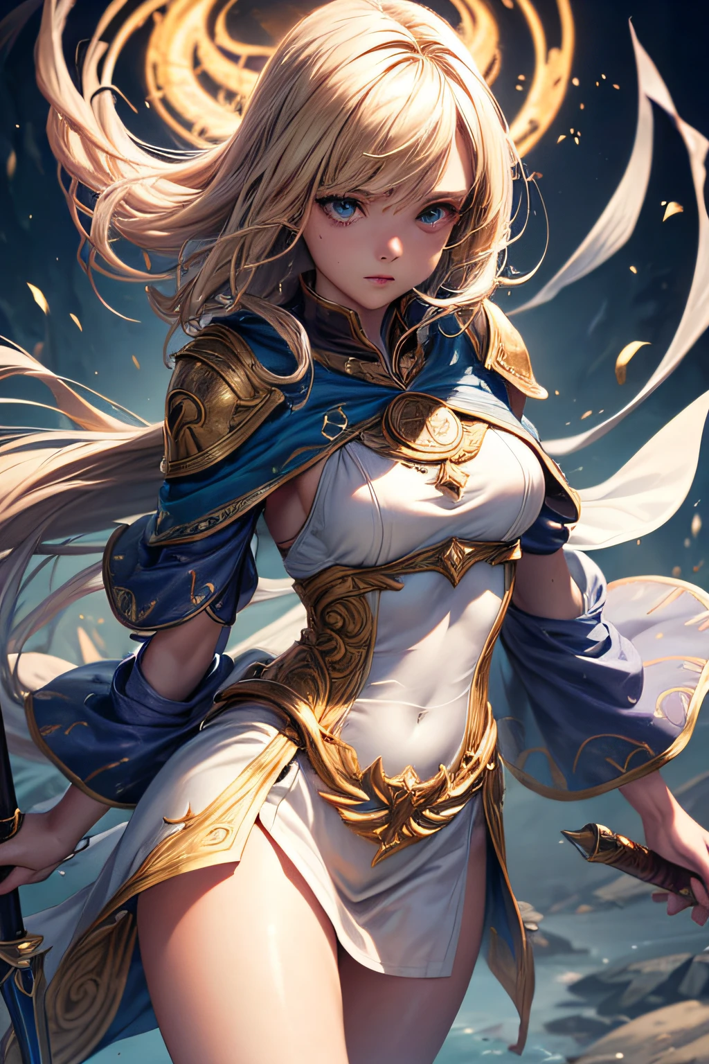 girl, european girl, blonde hair, wind mage, sorceress, wind goddess, streams of wind covering her body, mages dress made of wind, controling all wind around her, makes spirals of wind around her body, wielding a magic staff, ancient cave in background, sexi, small breasts, , highly detailed, vibrant appearance, creative behavior, extremly detailed, imaginative, sensual, spontaneous, highest quality, skin texture, intricate details, (cinematic lighting), RAW photo, 8k, masterpiece,best quality,ultra-detailed,very detailed illustrations,extremely detailed,intricate details,highres,super complex details,extremely detailed 8k cg wallpaper,