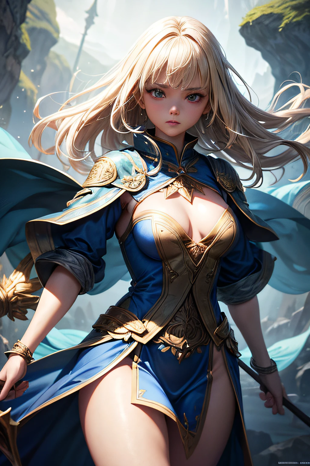 young teen girl, european girl, blonde hair, wind mage, sorceress, wind goddess, streams of wind covering her body, mages dress made of wind, controling all wind around her, makes spirals of wind around her body, wielding a magic staff, wielding air magic,ancient cave in background, sexi, small breasts, , highly detailed, vibrant appearance, creative behavior, extremly detailed, imaginative, sensual, spontaneous, highest quality, skin texture, intricate details, (cinematic lighting), RAW photo, 8k, masterpiece,best quality,ultra-detailed,very detailed illustrations,extremely detailed,intricate details,highres,super complex details,extremely detailed 8k cg wallpaper,
