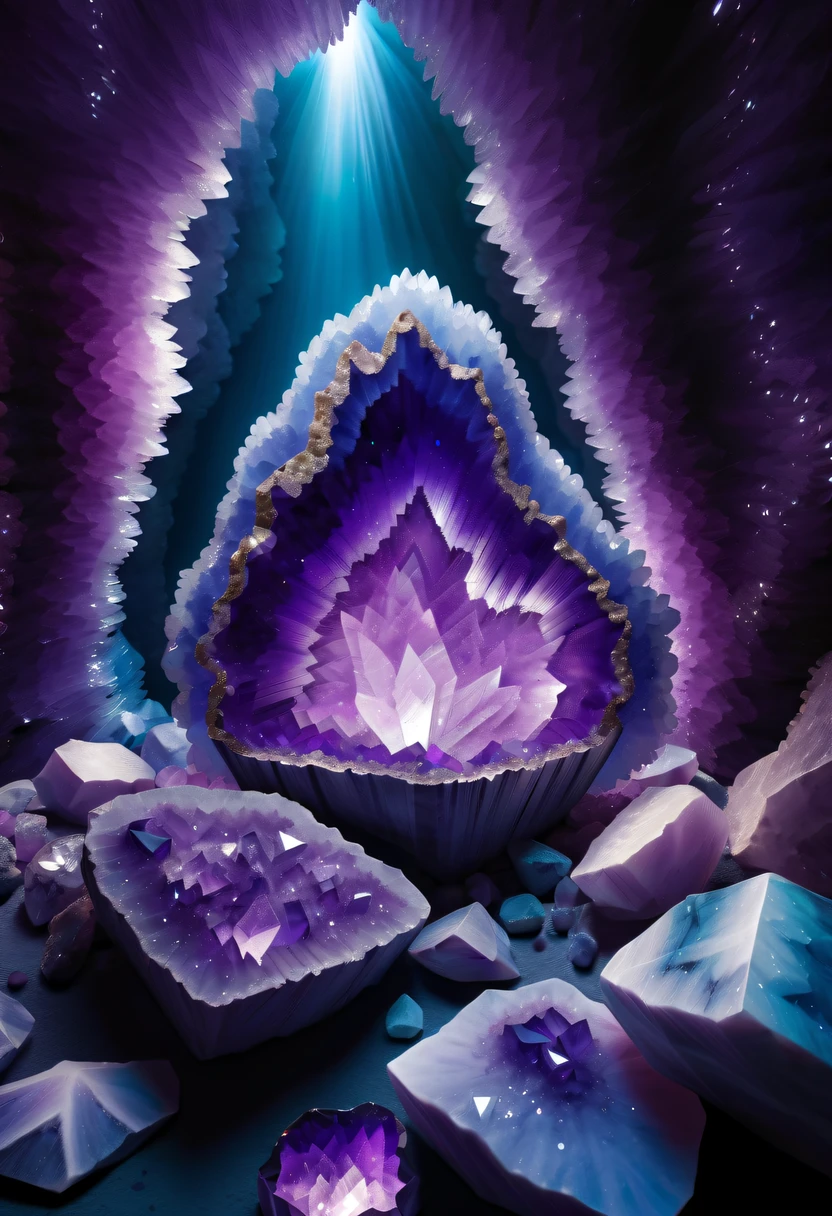 Huge amethyst geode, amazing amethyst geode, geode, Druze Geode, Amethyst, wonderful mineral art,Stunningly detailed, 8K,Fantasy cave walls made of mineral crystals,covered with precious crystals, crystal cluster, s fractal art,subsurface, exploration, Glowing crystal, fluorite crystal,associated mineral crystals , Enigmatic Atmosphere, Sparkling crystals, Natural Crystal, sparkling reflections, underground lake, Hidden treasure, mineral structure