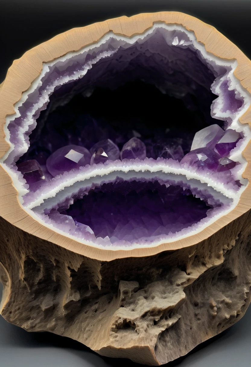 Brazilian Amethyst Cave,round or oval,Empty,desktop accessories,Weird Mineral Art,
