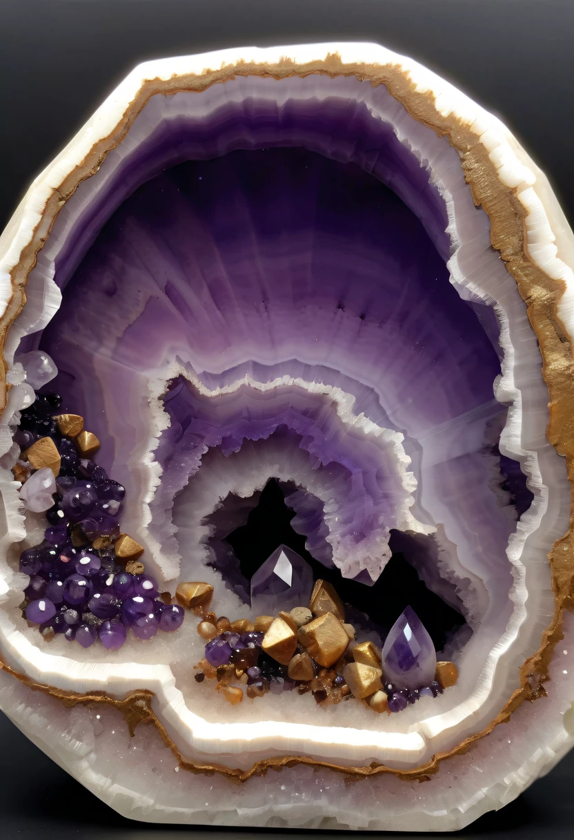 Brazilian Amethyst Cave,round or oval,Empty,desktop accessories,Weird Mineral Art,