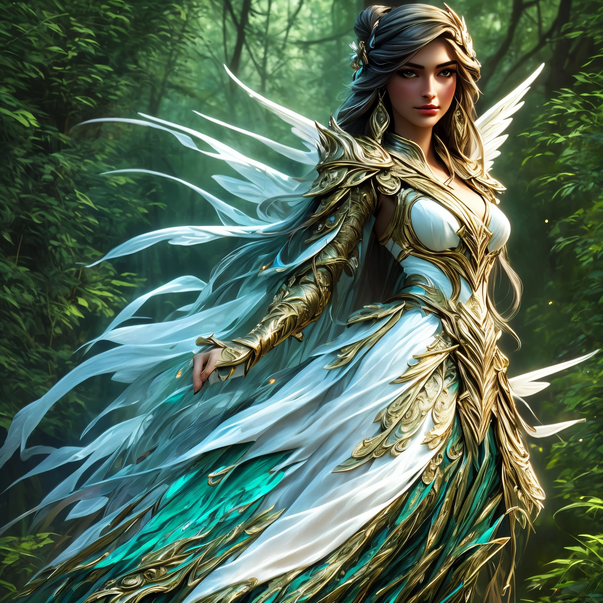 a woman with long hair and wings standing in a forest, beautiful fantasy art, beautiful fantasy art portrait, very beautiful fantasy art, amazing fantasy art, fantasy art style, 4k fantasy art, epic fantasy art style hd, detailed fantasy digital art, digital art fantasy art, detailed fantasy art, colorfull digital fantasy art, fantasy style art, breathtaking fantasy art