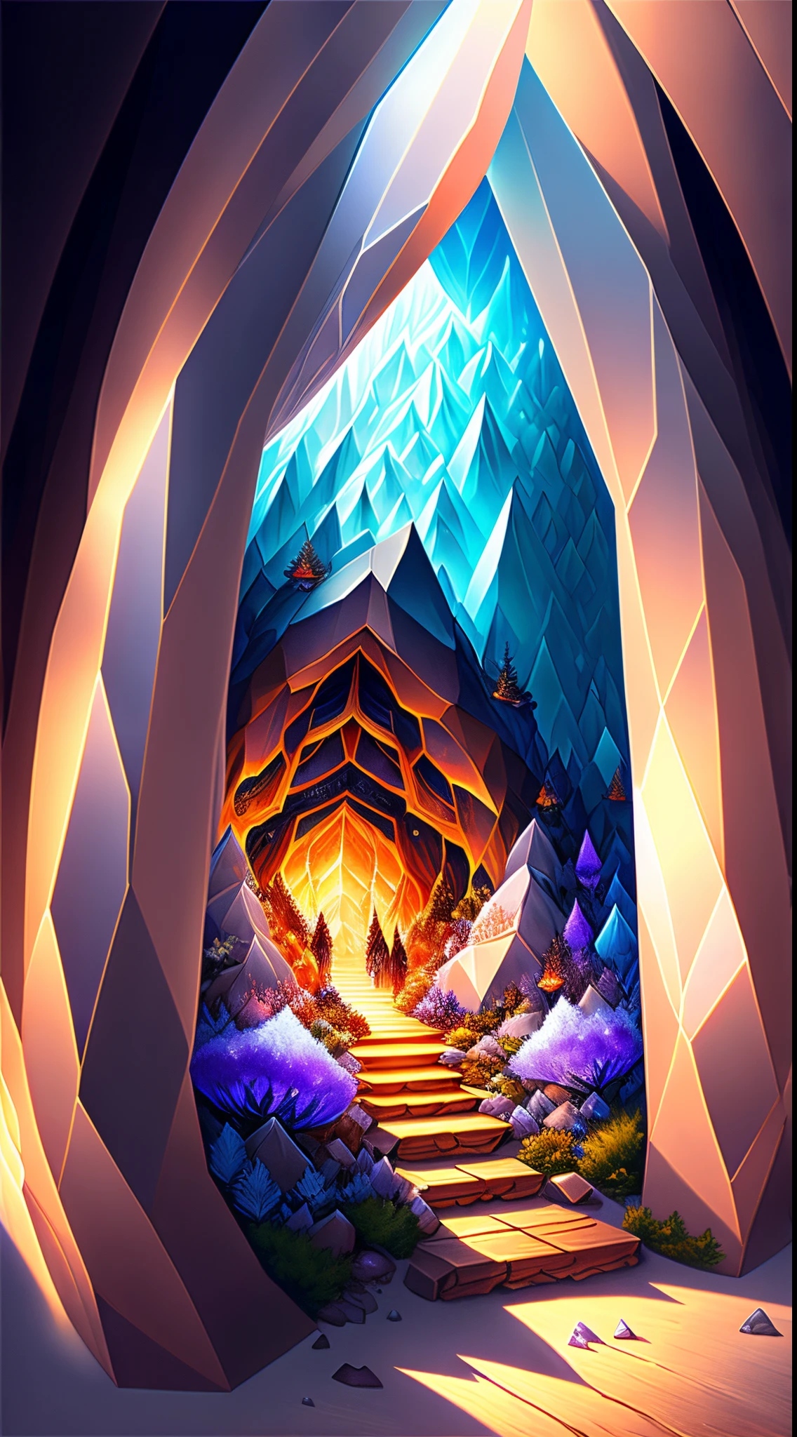 the Crystal Cavernest quality at best，ultra - detailed，Best Best Illustration，The best shadow，tmasterpiece，A high resolution，professionalartwork，famousartwork），hyper realisitc，