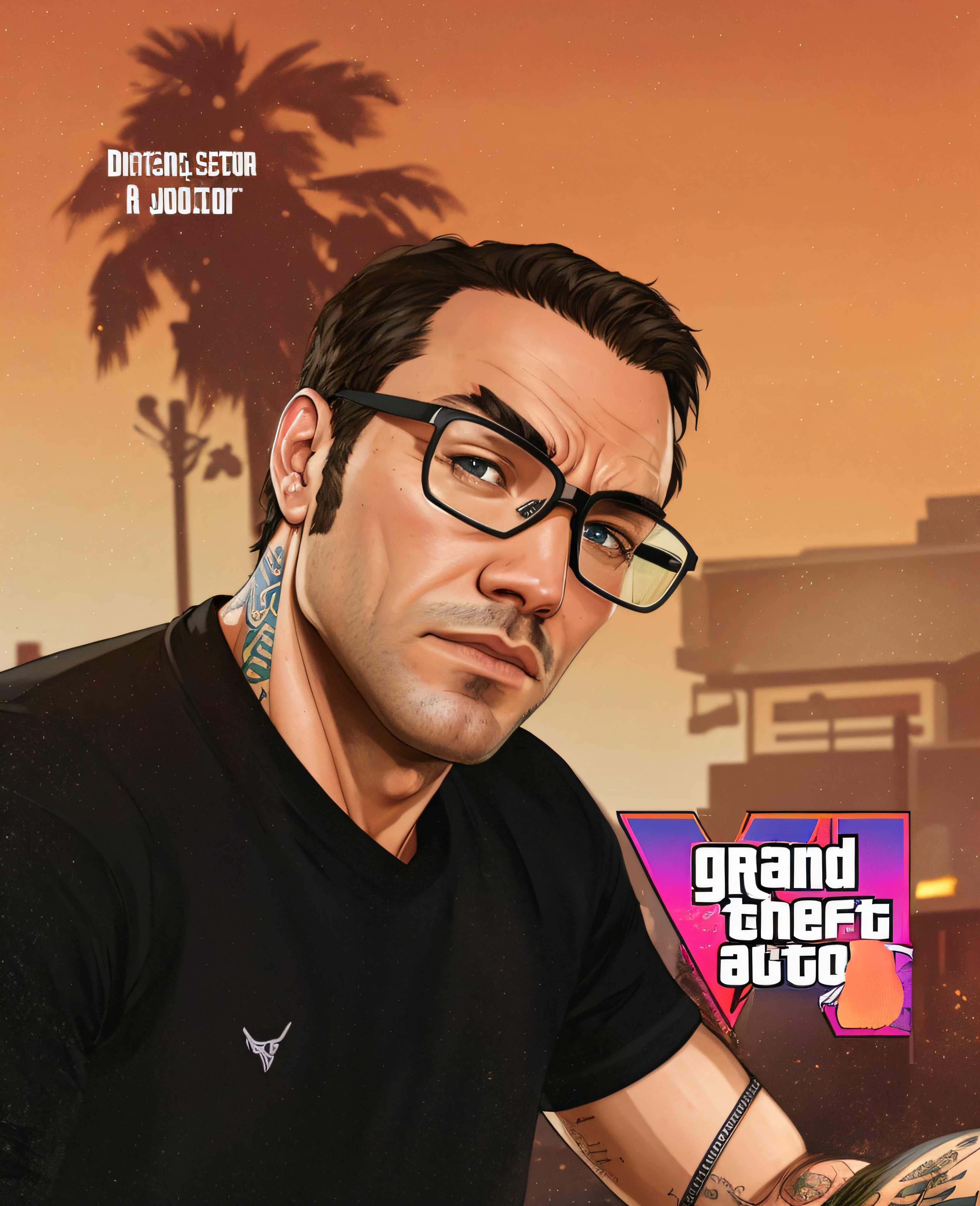 A closeup of a person with glasses and a black shirt, gta 5 estilo de arte da capa, GTA Arte, GTA Estilo de Arte, GTA Chinatowon estilo de arte, Grand Theft Auto Estilo, GTA Artestyle, 2 d arte do jogo gta capa, 2d arte do jogo gta capa, Como o protagonista de GTA 5, GTA V Estilo Poster, gta vice arte estilo cidade
