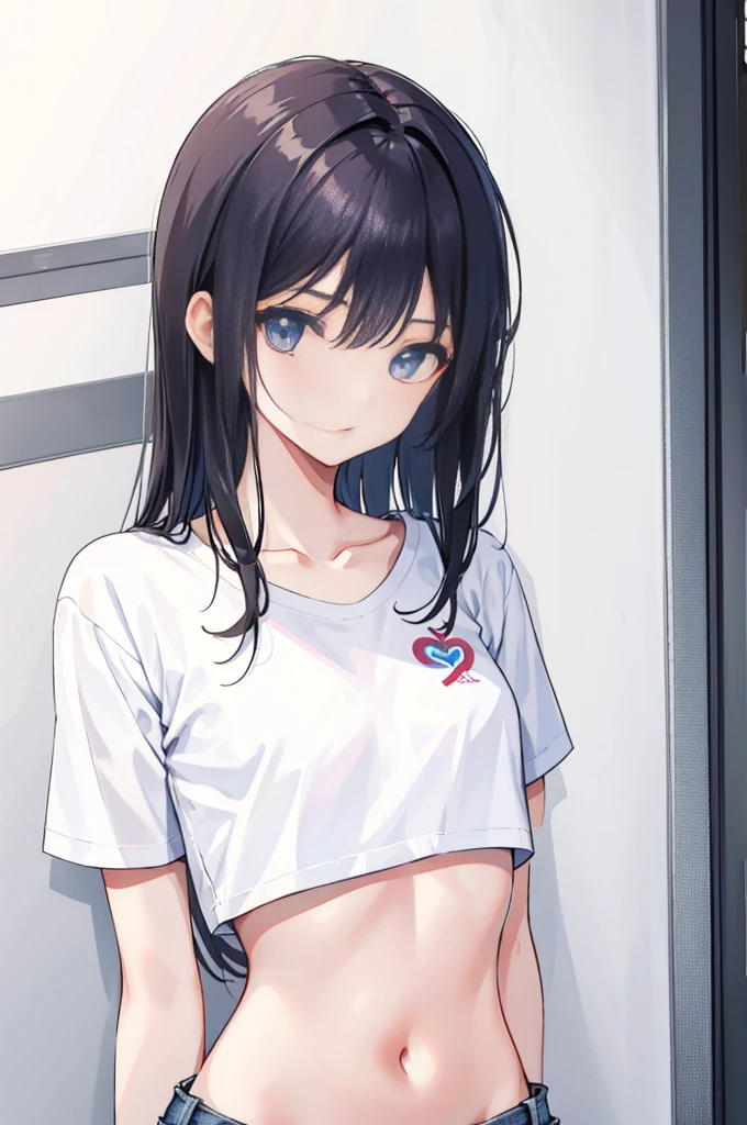 nsfw.((solo)).(woman).(((masterpiece))).((high resolution)).((4k)).((8k)).(wet).((see through t-shirt(1.5))).short-sleeved t-shirt.short pants.zettai ryouiki.straight hair.medium breats.glowing.slender body.beautiful detailed eyes.big eyes. light blue eyes.long hairー