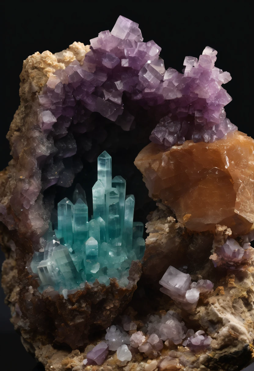 mineral crystal cave,fluorite crystal,crystal,a slight light,calcite crystals