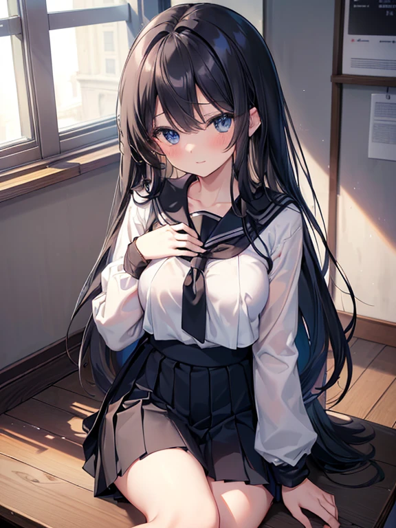 (Browsing Caution:0.99)、beautiful girl, (Roll up your skirt), Looking into the camera, Angle from below, Short skirt, Squat, はにかんだsmile,  Beautiful Skin, ((Highest quality, 16K, Tabletop: 1.3)), 1 Girl, The light shines on your face, Highly detailed face, Highly detailed lips, Beautiful Eyes、Realistic Skin、Cute design panties、shaving、Various Hair Styles、Different color uniforms、Natural clothes、Detailed panties、Spread your legs、sit、Squat、Long skirt long black hair, Natural Straight Hair, Bright lips, smile, shy