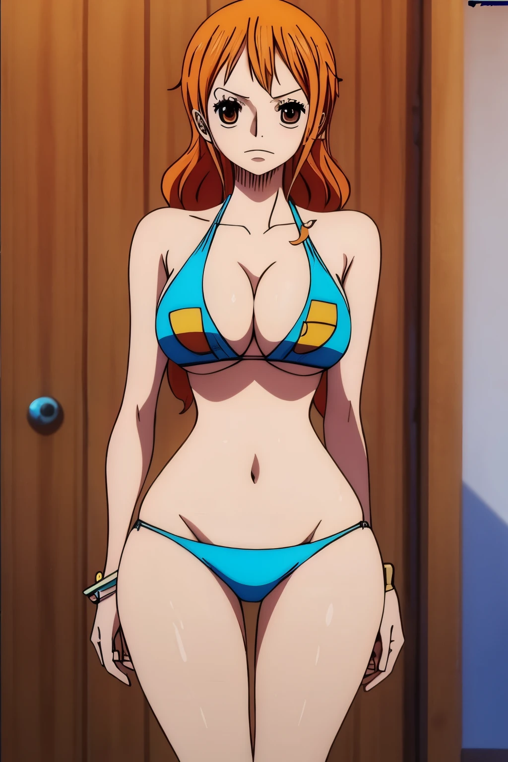 Nami in a sexy bikini, big boobs, big ass, skinny waist, shot of sexy waist