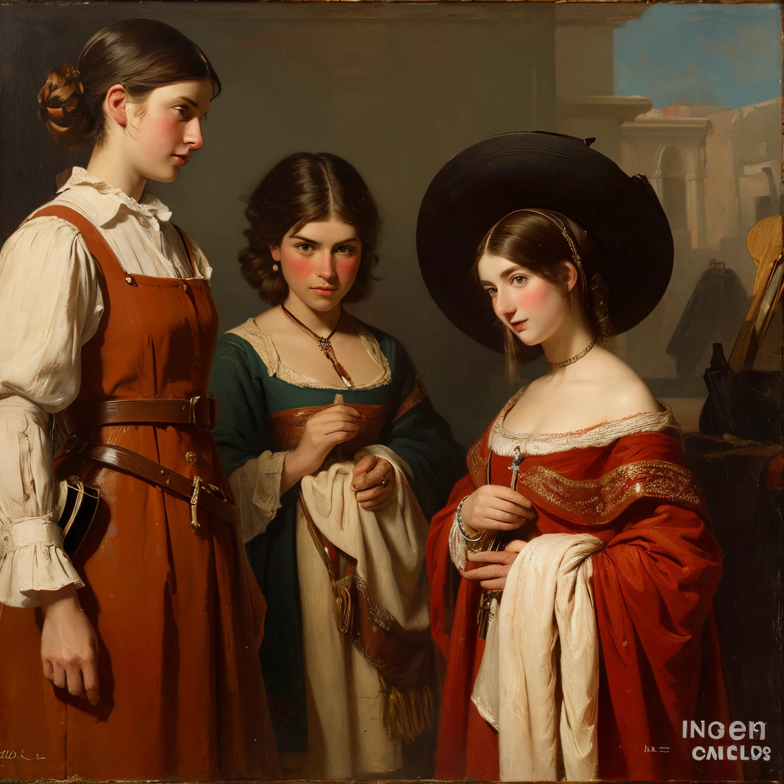 Nathalie Portmann,  25 ans, seductive look, sourire romantique, fine, brune, yeux verts, masterclass, 8K, UHD, HD, High quality, sexy, dans un tableau de peinture de la renaissance, Liberty Leading the People, topless, French Revolution, sixteen chapel