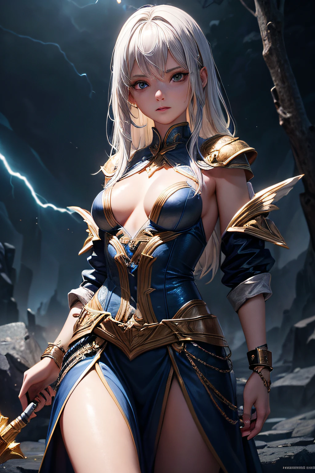 young teen girl, southamerican, lightning mage, sorceress, lightning goddess, streams of lightning covering her body, mages dress made of lightning, controling all lightning around her, makes lightning around her body, wielding a magic staff, ancient cave in background, sexi, small breasts, , highly detailed, vibrant appearance, creative behavior, extremly detailed, imaginative, sensual, spontaneous, highest quality, skin texture, intricate details, (cinematic lighting), RAW photo, 8k, masterpiece,best quality,ultra-detailed,very detailed illustrations,extremely detailed,intricate details,highres,super complex details,extremely detailed 8k cg wallpaper,