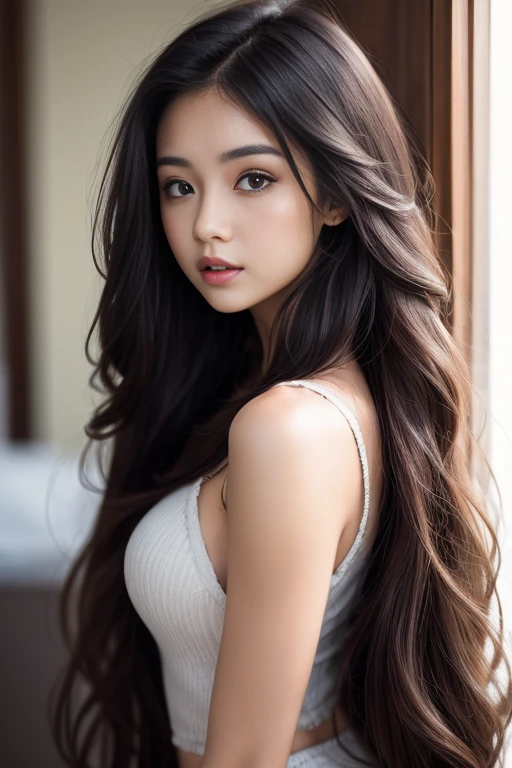 girl with、beautiful long hairs, crazy long hairs, super long hairs, long hair, crazy long hairs, super long haireautiful fece