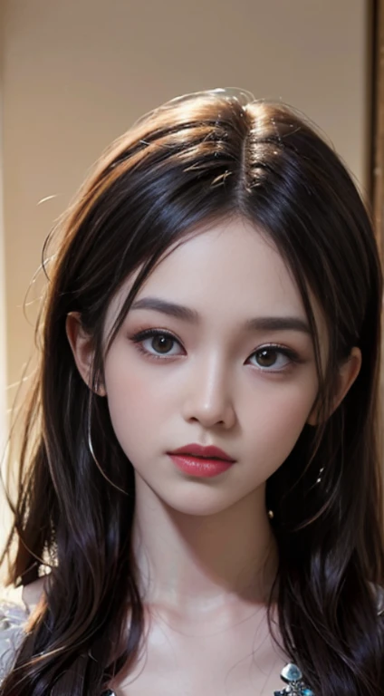 ((masterpiece:1.4)、(top-quality:1.4)、(reallistic:1.7))、masuter piece:1.4、Kawaii Girl、Portrait photo of a girl、Close-up photos、Upper body photography、beautiful countenance、kawaii faces、A detailed eye、Draw the eyes clearly, Beautiful and attractive eyeeautidful eyes、Narrow waist、poneyTail、Raw photo、red-lips、1 screen display、beautiful long hairs, crazy long hairs, super long hairs, long hair, crazy long hairs, super long hairs